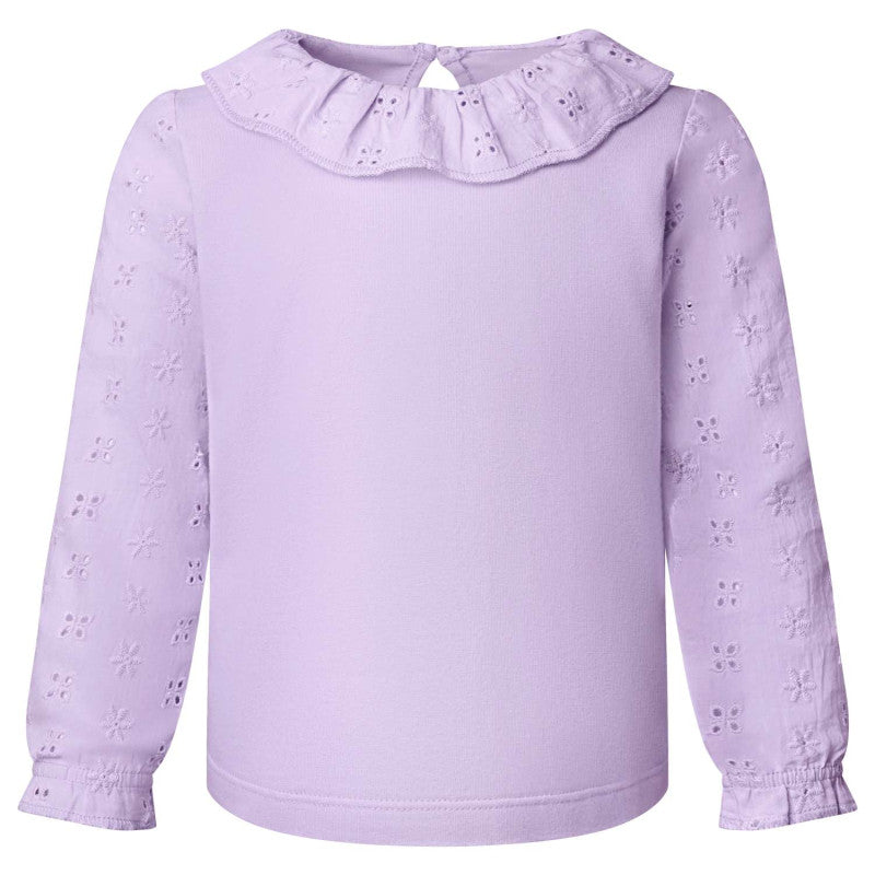 Embroidered Frilly Long Sleeve T-shirt