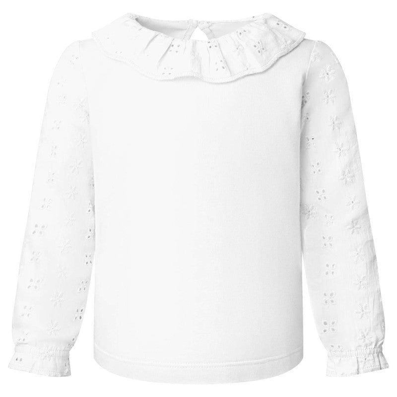 Embroidered Frilly Long Sleeve T-shirt