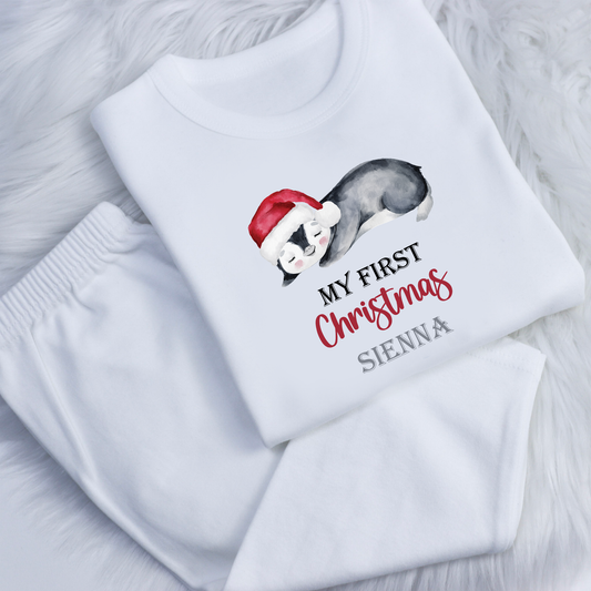 My First Christmas Penguin Baby Pyjamas