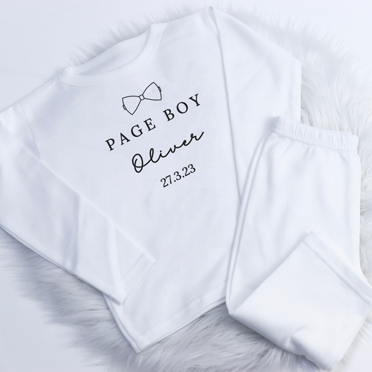 Page Boy Bow Tie Wedding Baby Pyjamas