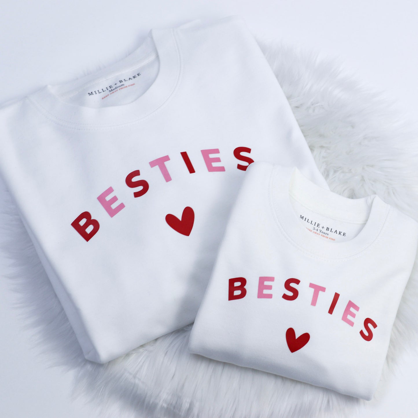 Bestie Two Tone Heart Children's Sweatshirt