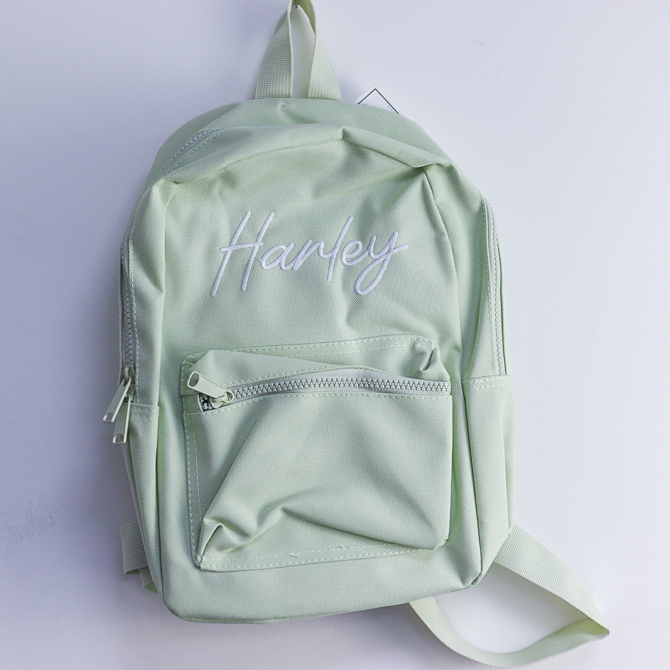 Pistachio Embroidered Mini Essentials Backpack