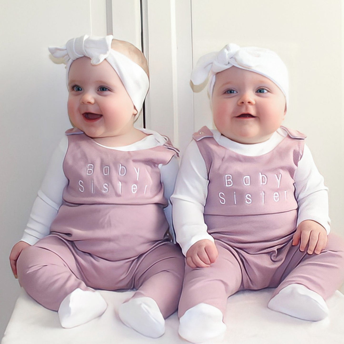Dusky Pink & White Lounge Footie Romper (Made to Order)