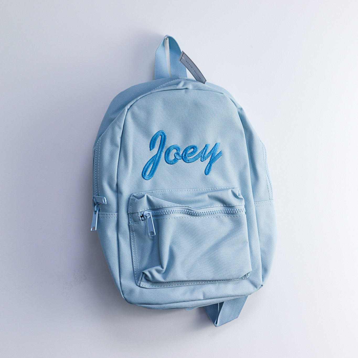 Powder Blue Embroidered Mini Essentials Backpack