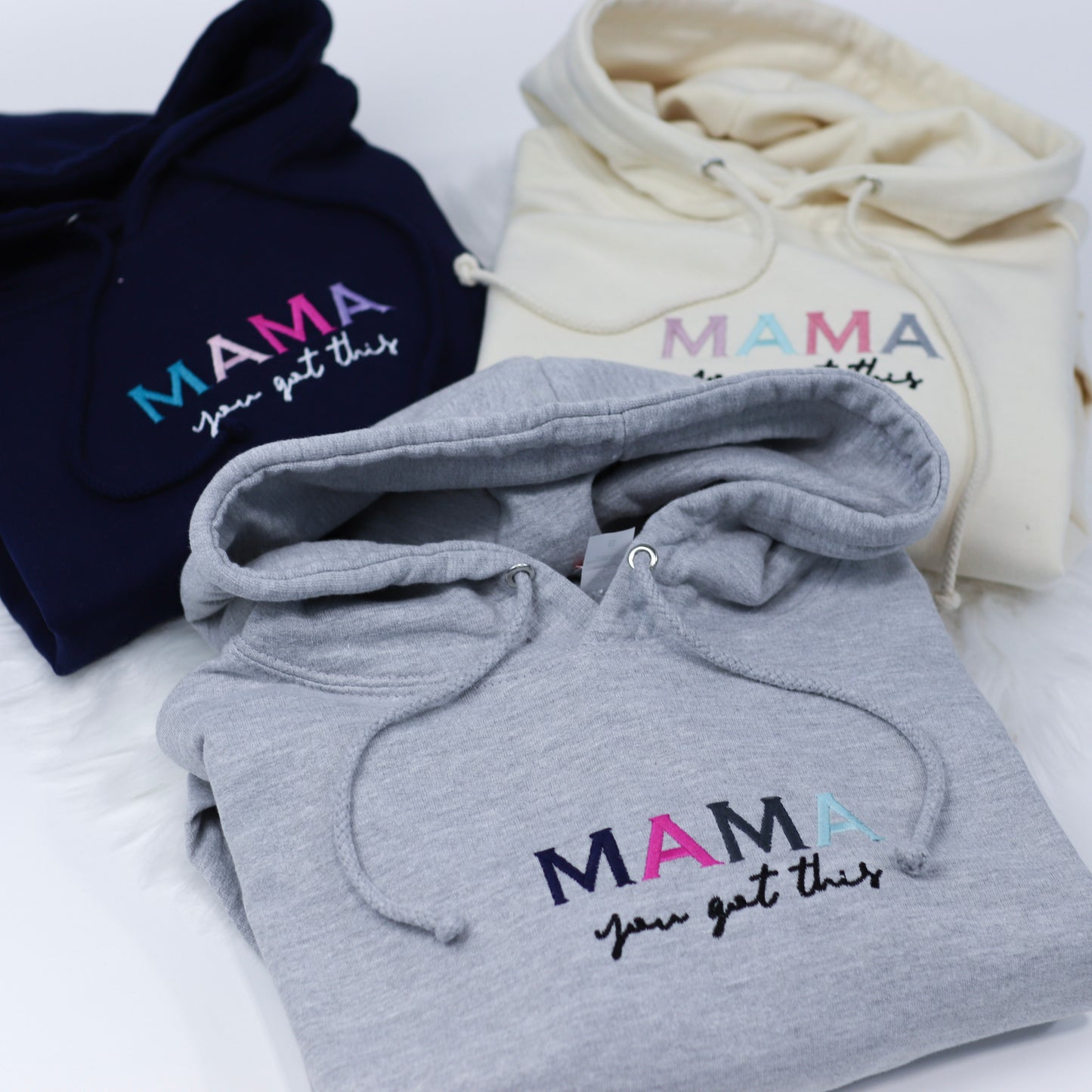Mama You Got This Rainbow Heather Grey Adults Hoodie (Made to Order)