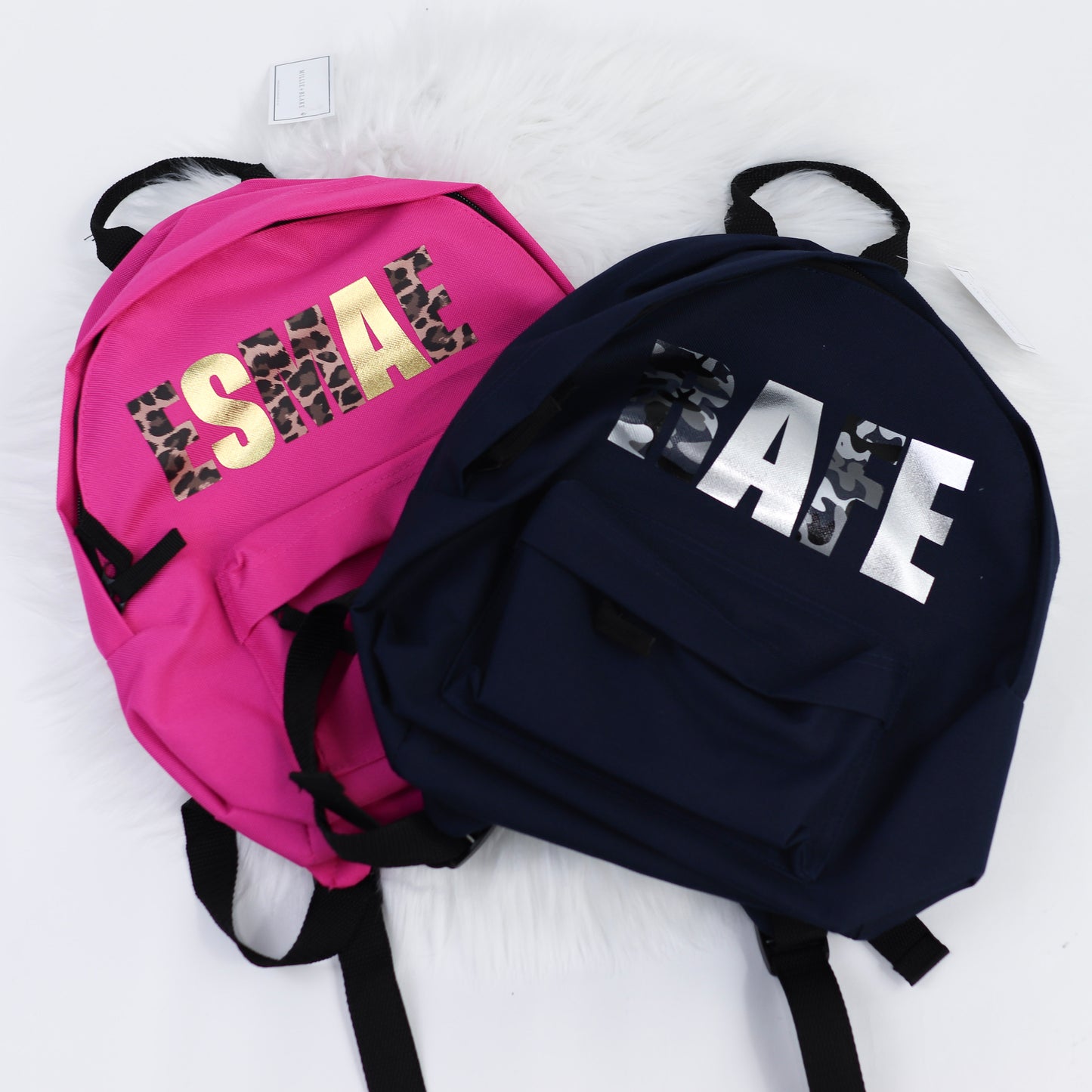 Two Colour Block Personalised Mini Fashion Backpack