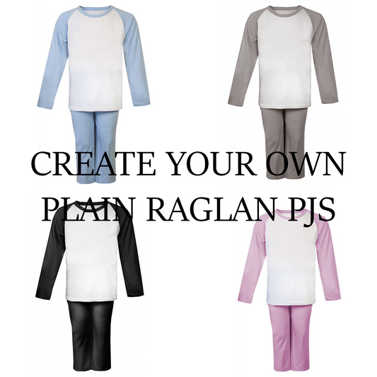 Create Your Own Plain Raglan Pj's