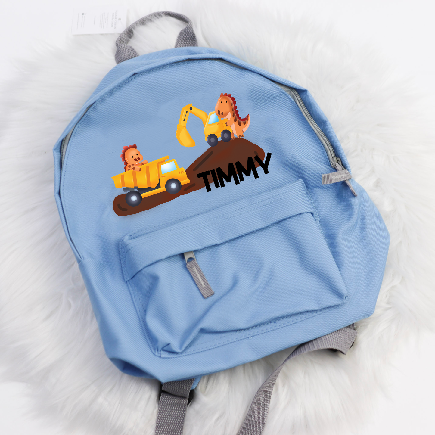 Construction Dinos Personalised Mini Fashion Backpack