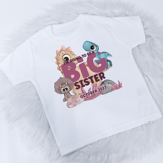 Dino I'm Going to be a Big Sister T-Shirt