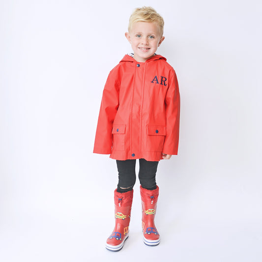 Red Personalised Raincoat