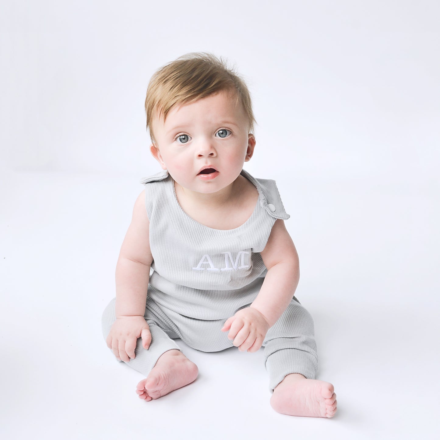 Dove Ribbed Lounge Romper (Made to Order)