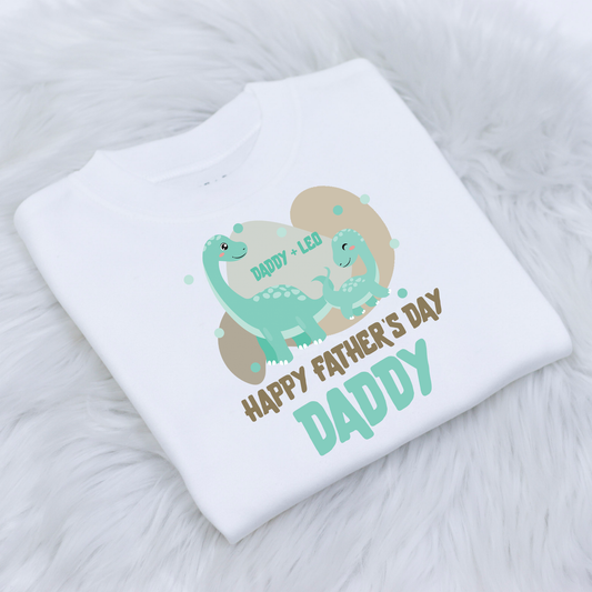 Happy Father's Day Dino Daddy Personalised T-Shirt