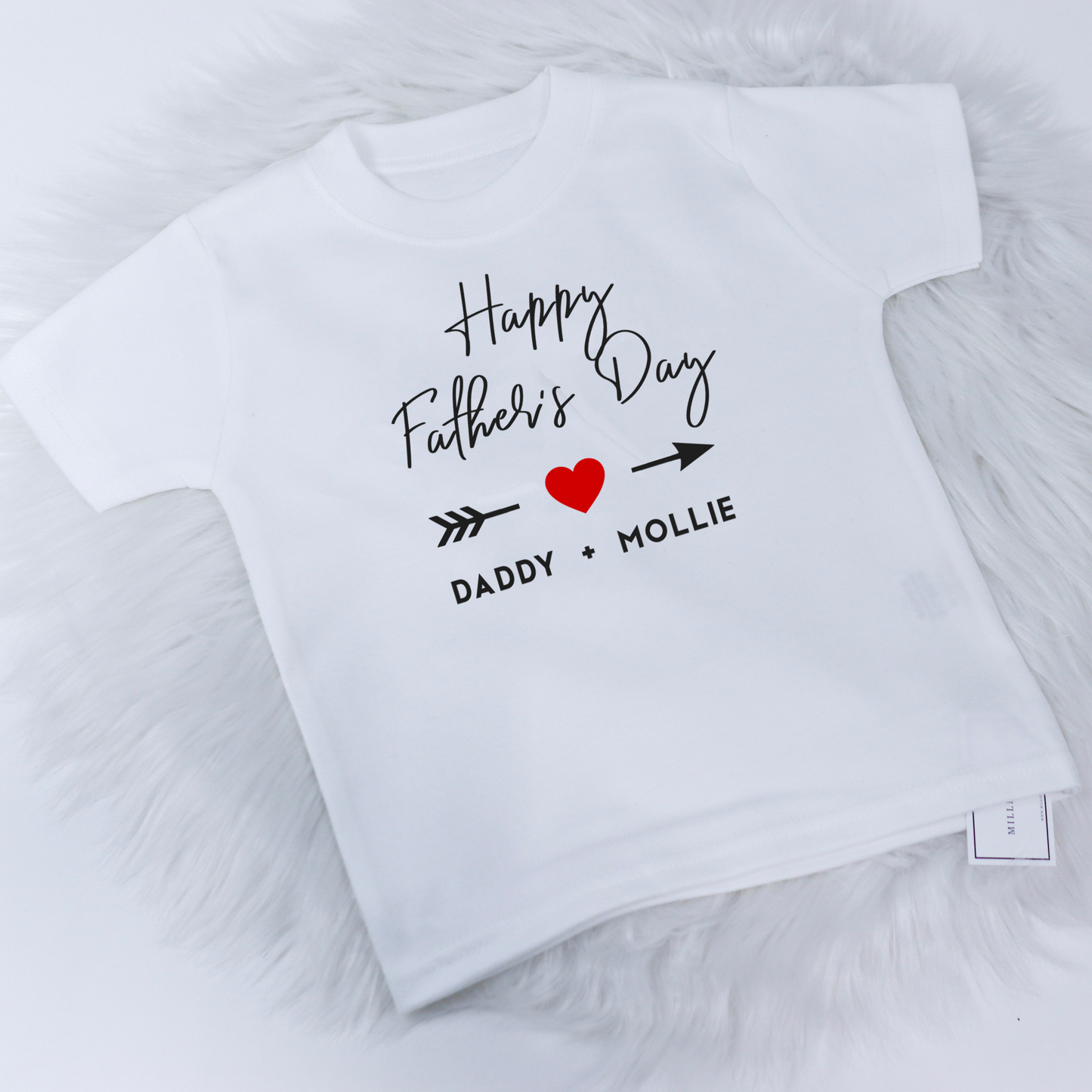 Happy Father's Day Heart Arrow Personalised T-Shirt