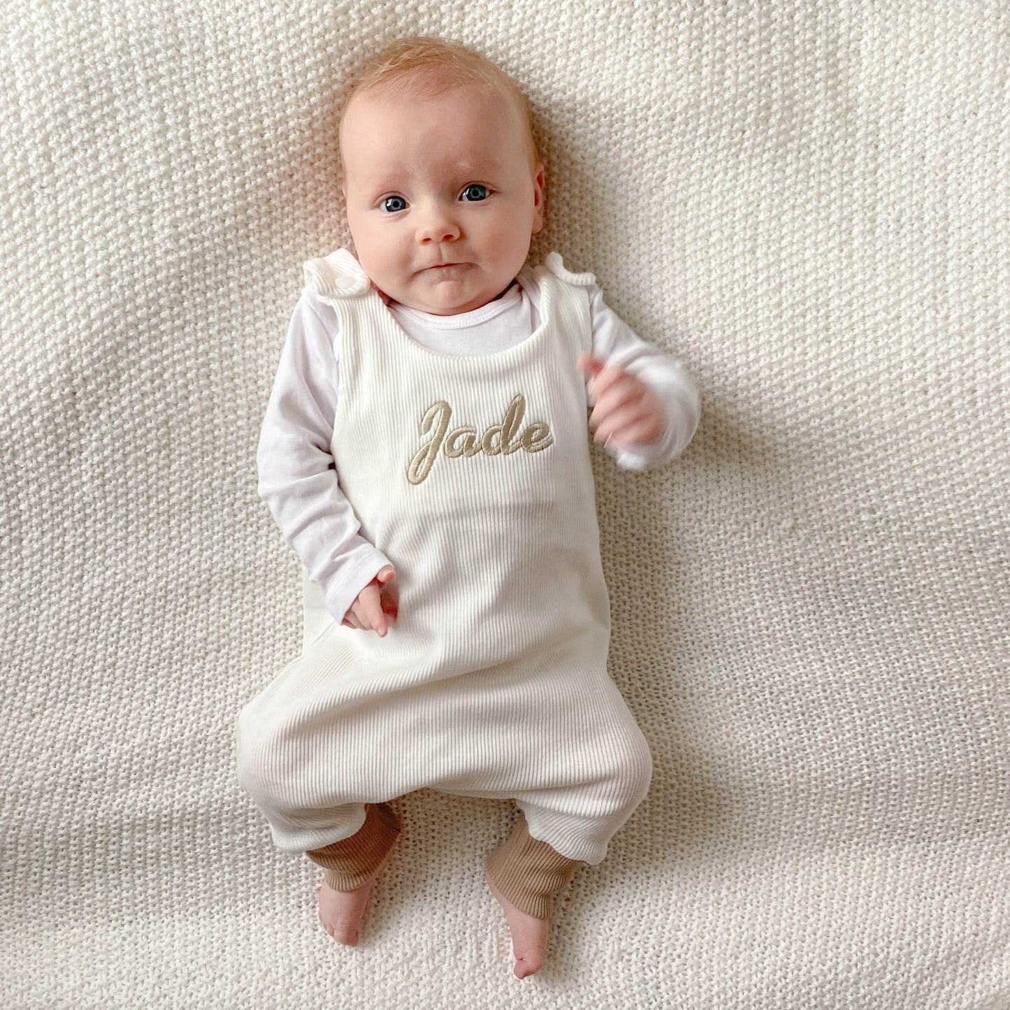 Cream & Stone Ribbed Lounge Romper (Made to Order)