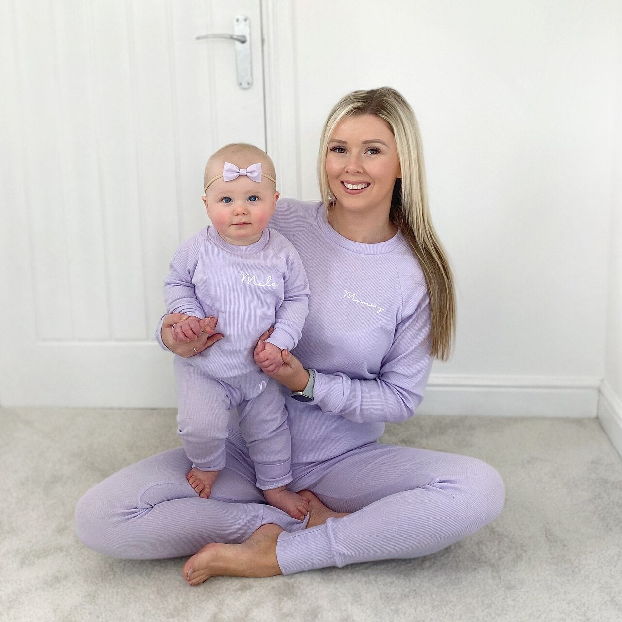 Lilac Ribbed Women's Standard Lounge Set (Made to Order)