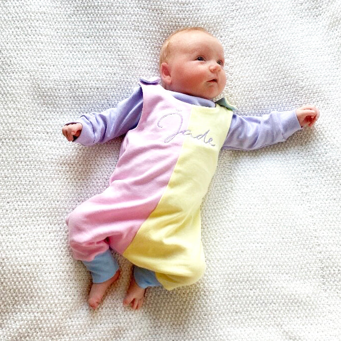 Lemon, Baby Pink & Baby Blue Lounge Romper (Made to order)