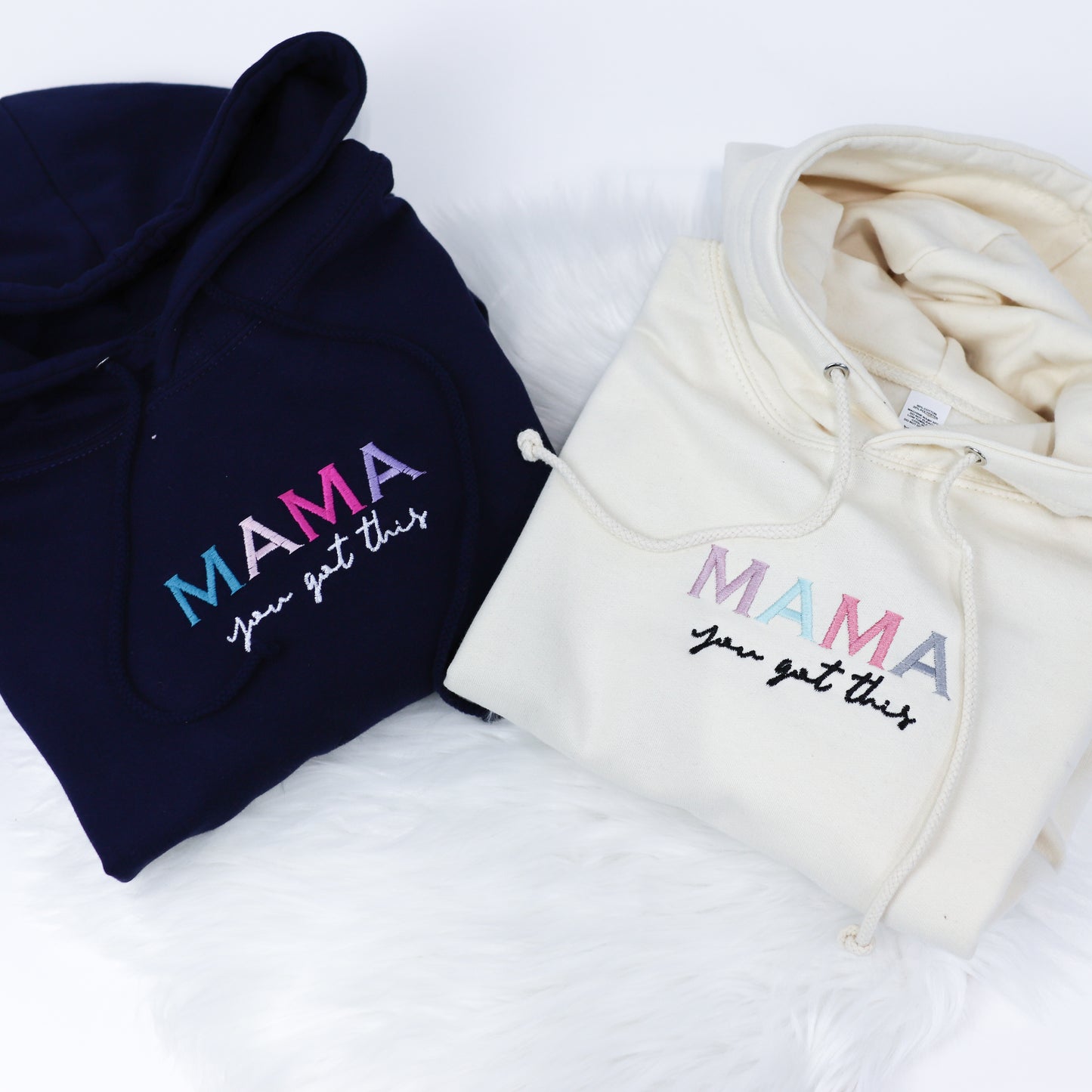 Mama You Got This Rainbow Navy Adults Hoodie (Made to Order)