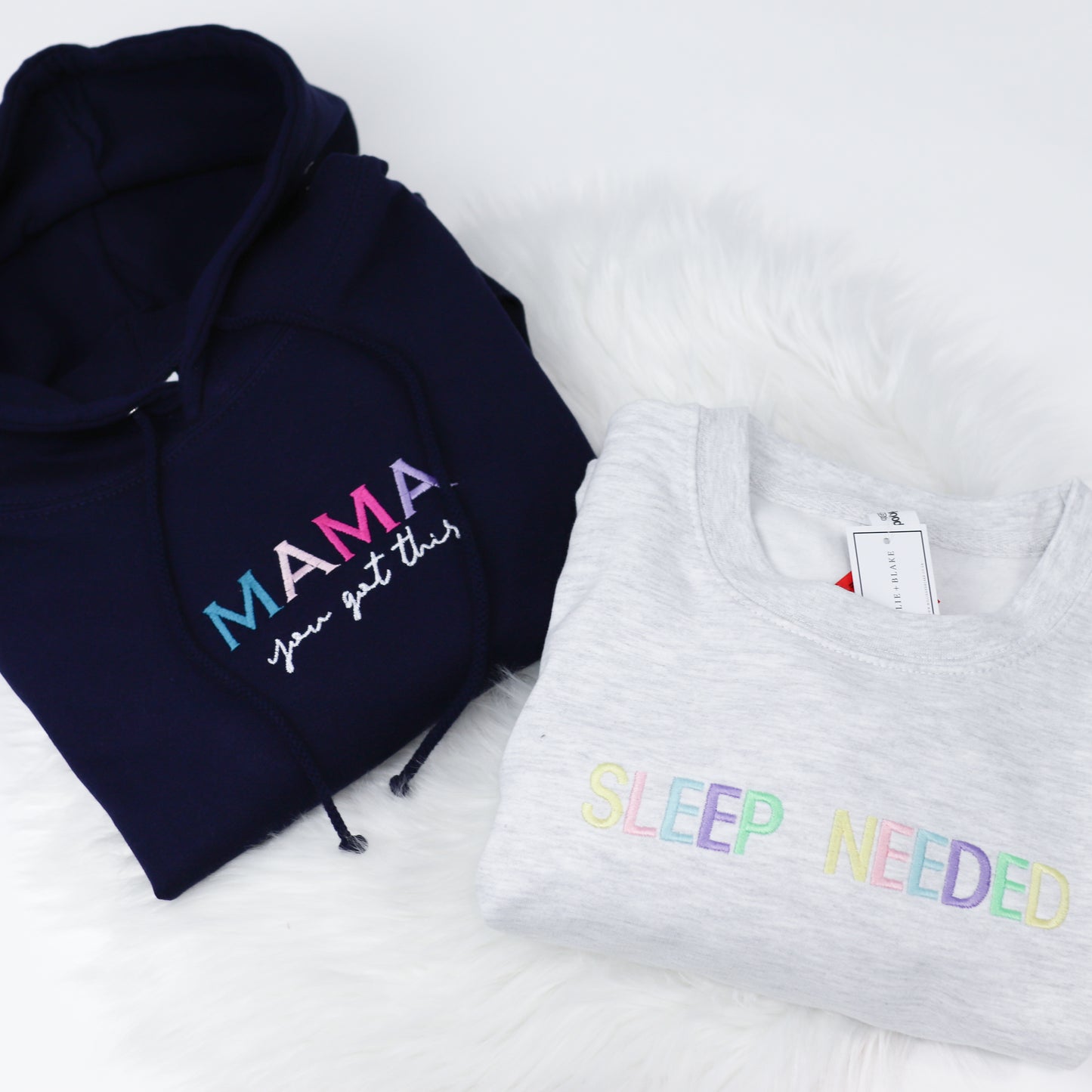 Mama You Got This Rainbow Navy Adults Hoodie (Made to Order)