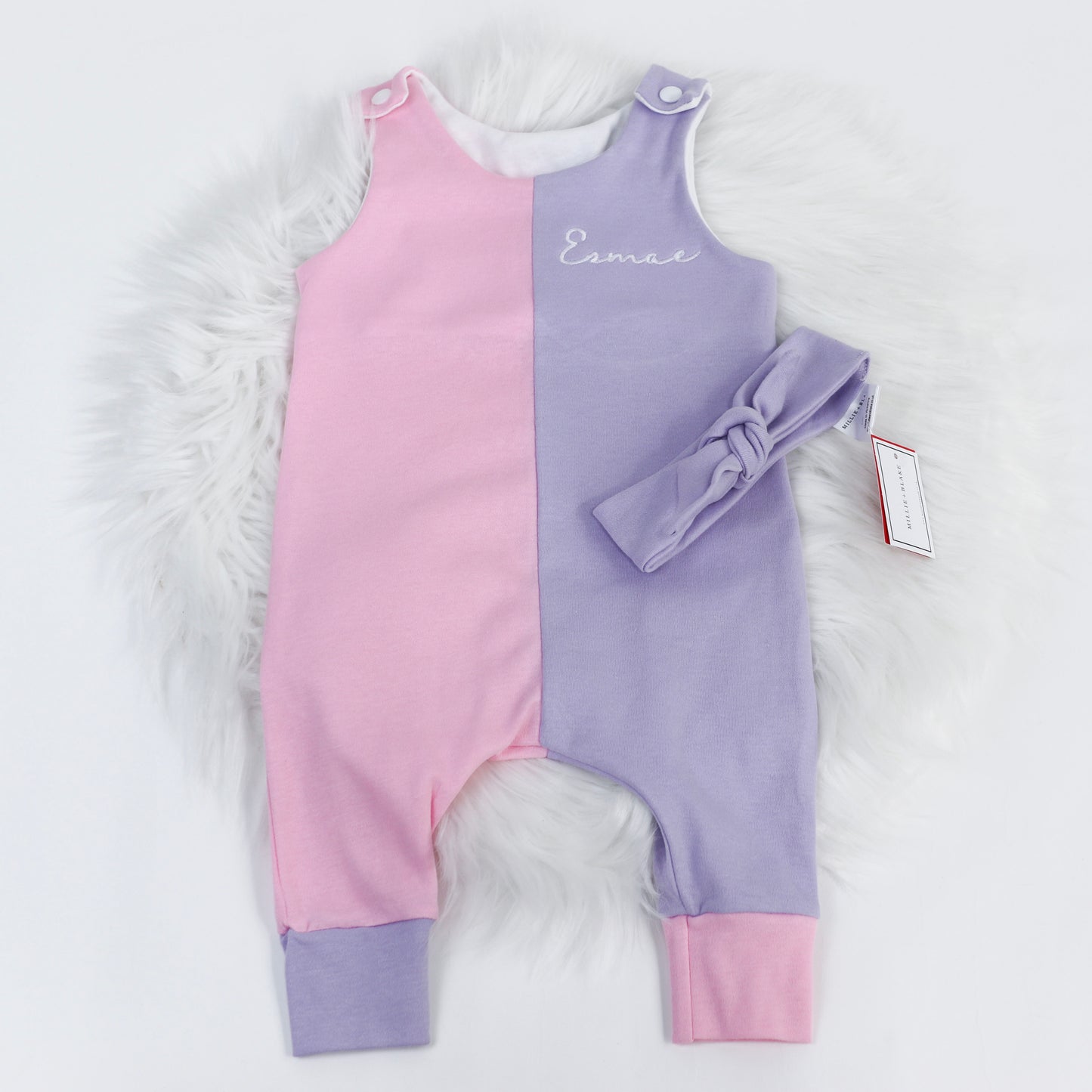 Lilac, Baby Pink & White Mix & Match Lounge Romper (Made to order)