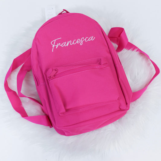 Fuchsia Embroidered Mini Essentials Backpack