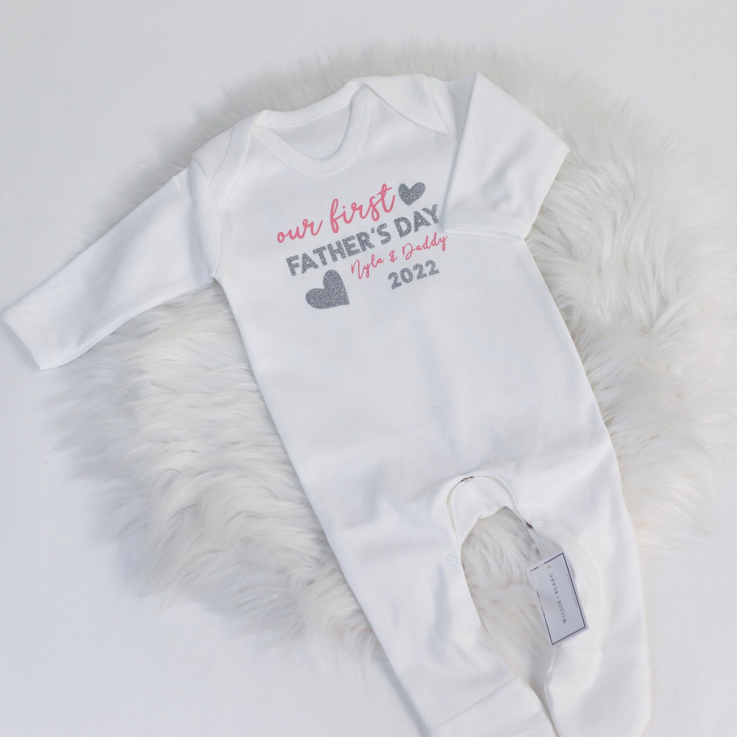 Our First Father's Day Hearts Rompersuit
