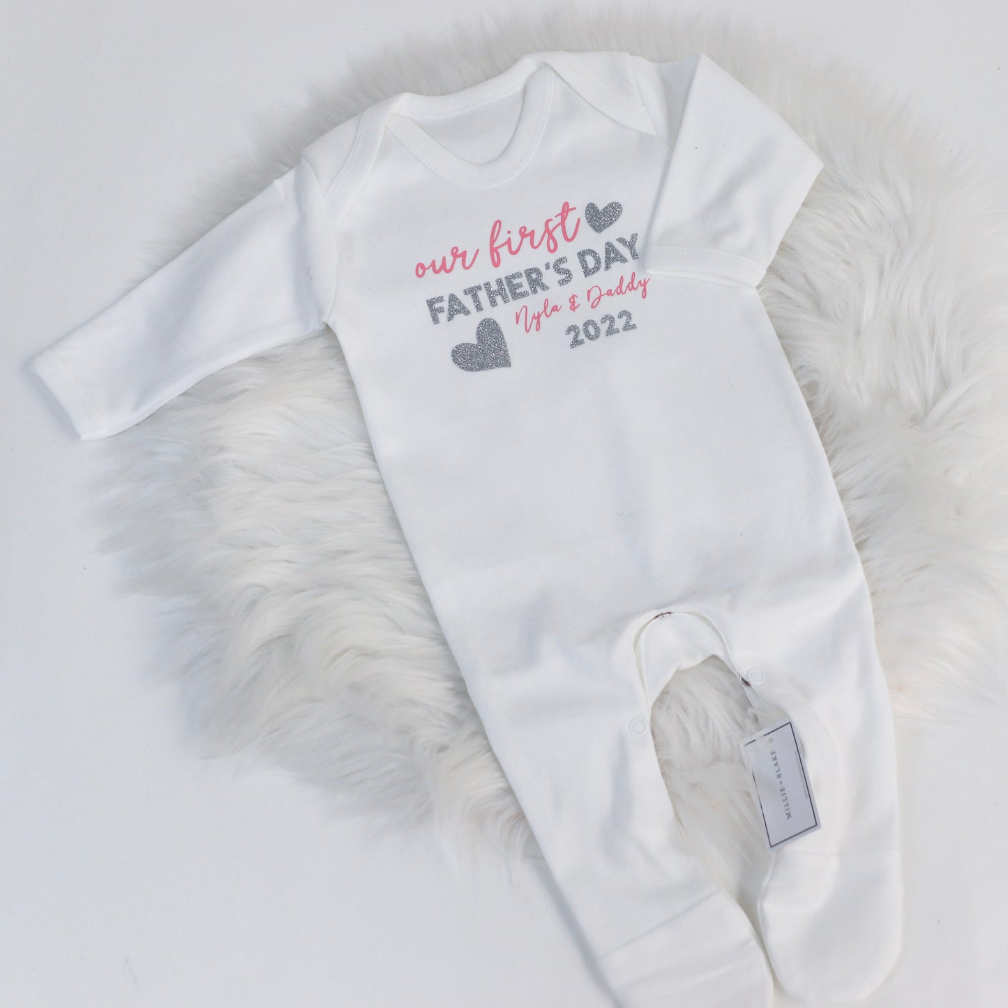 Our First Father's Day Hearts Rompersuit