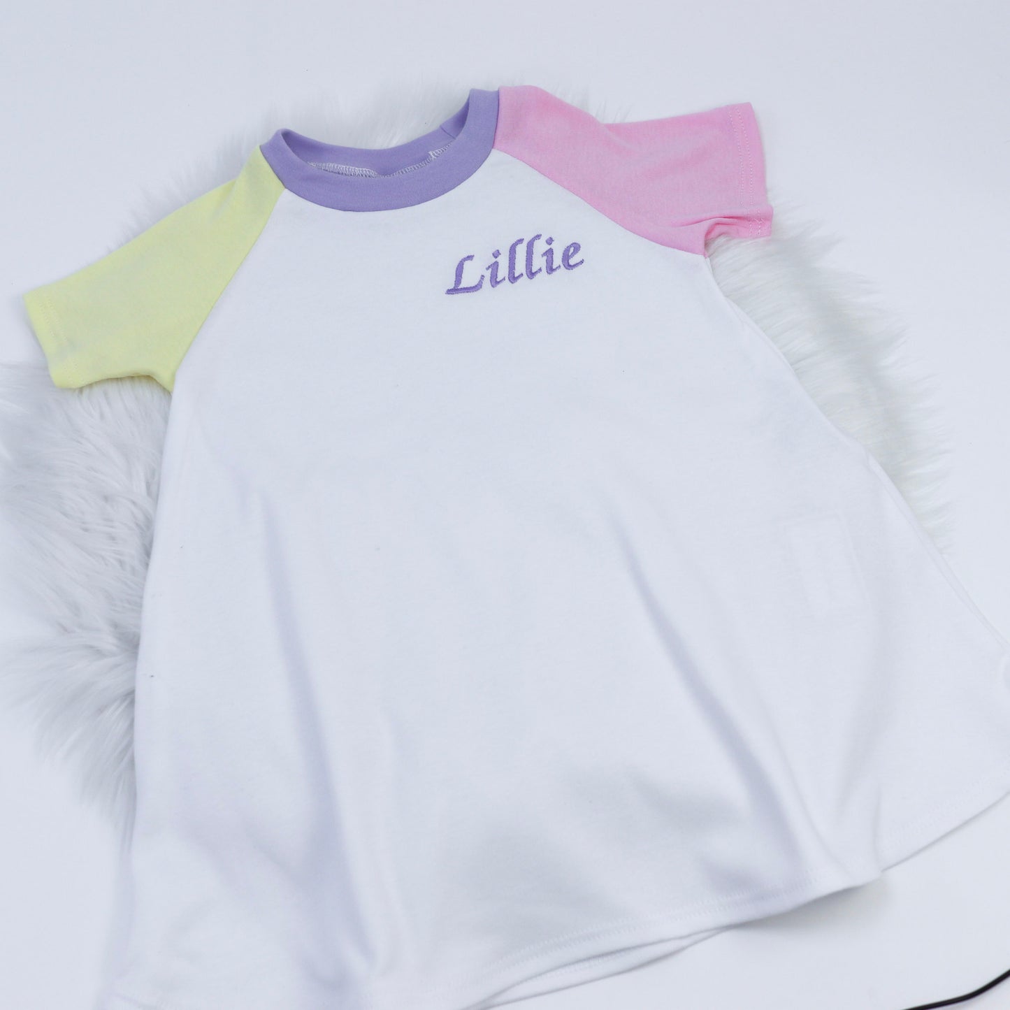 White, Baby Pink, Lemon & Lilac Lounge Short Sleeve Raglan Dress (Made to Order)