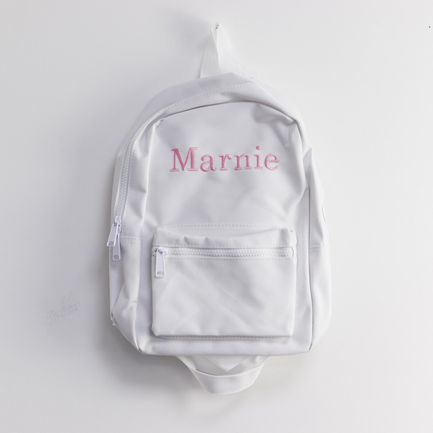 White Embroidered Mini Essentials Backpack