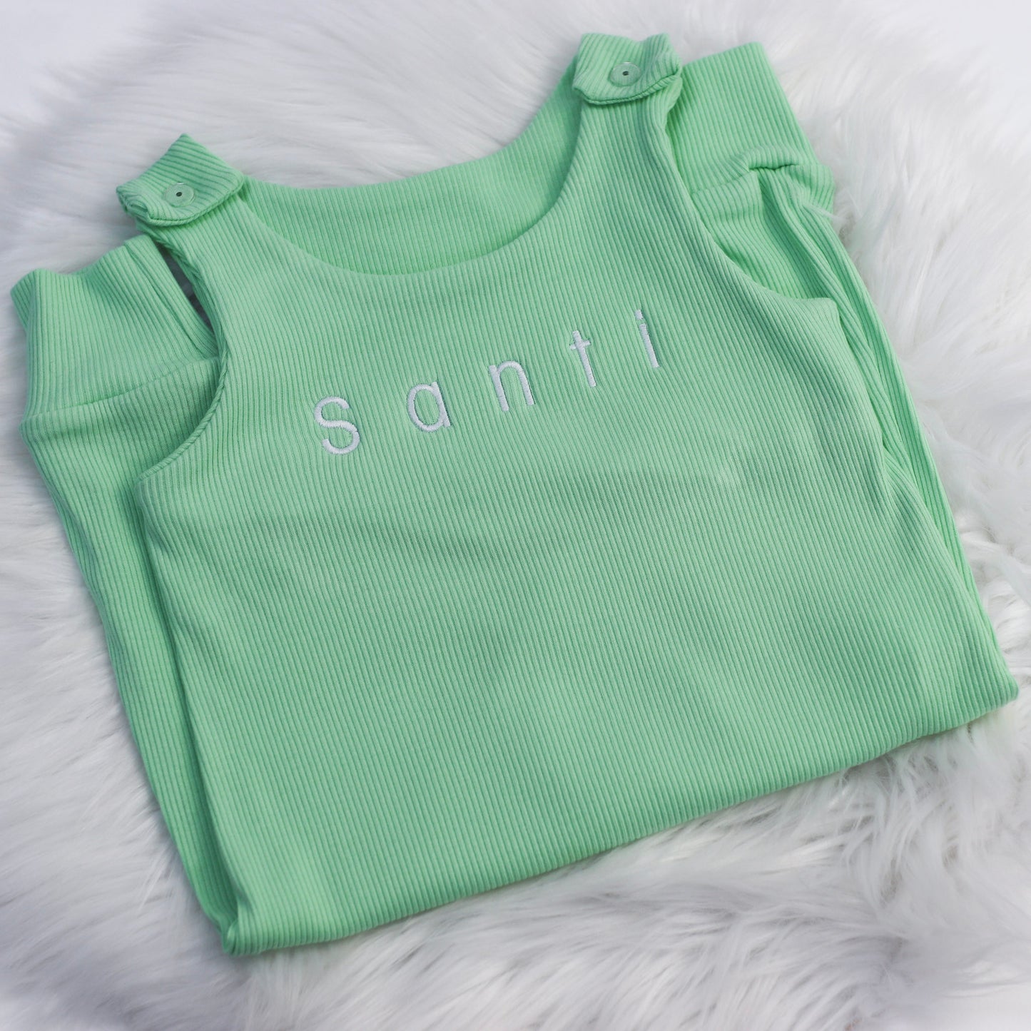 Mint Ribbed Lounge Romper (Made to Order)