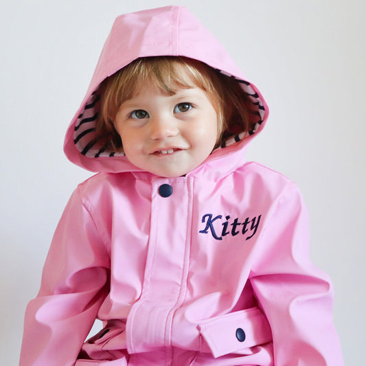Candyfloss Pink Personalised Raincoat