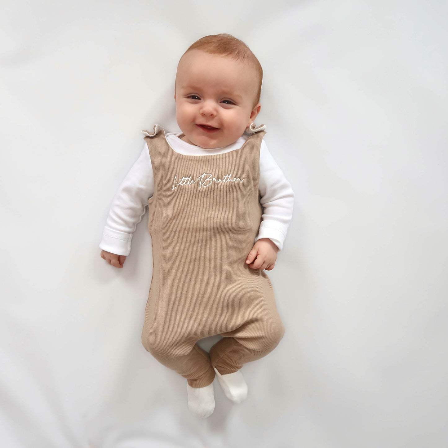Stone & Cream Ribbed Footie Lounge Romper (Made to order)