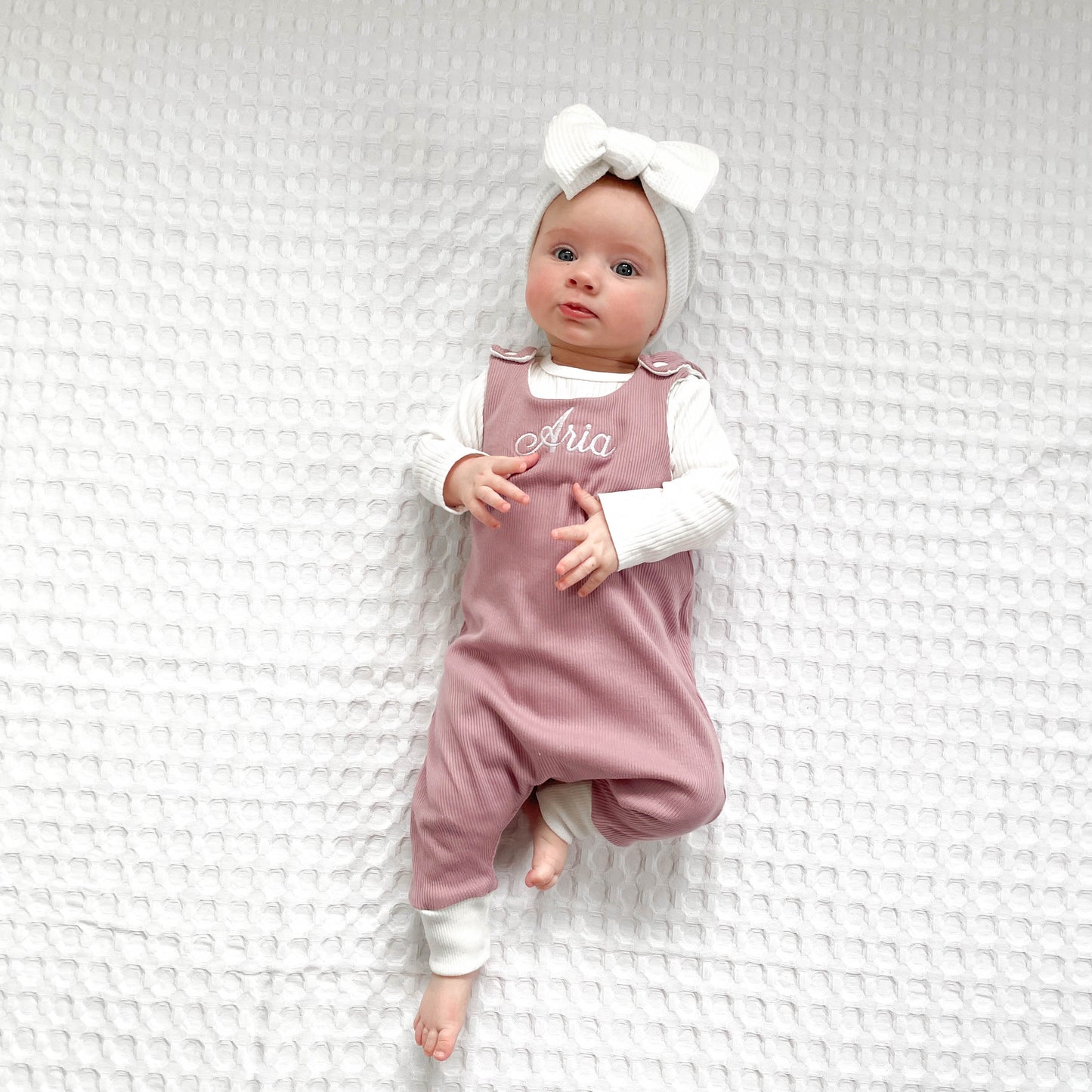 Dusky Pink & Cream Ribbed Lounge Romper (Made to order)
