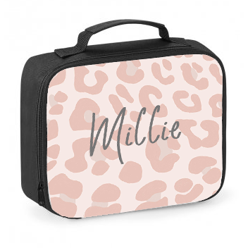 Pink Leopard Personalised Lunch Bag