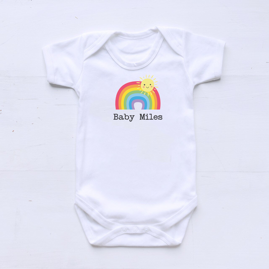 Rainbow Sunshine Baby Personalised Bodysuit
