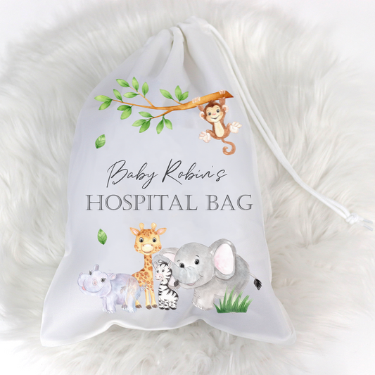 Safari Boho Baby Personalised Hospital Bag Sack ⏰