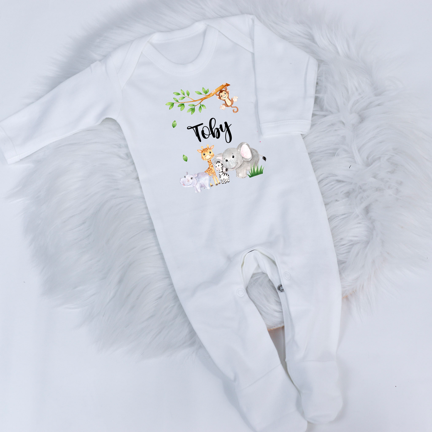 Safari Baby Printed Personalised Rompersuit