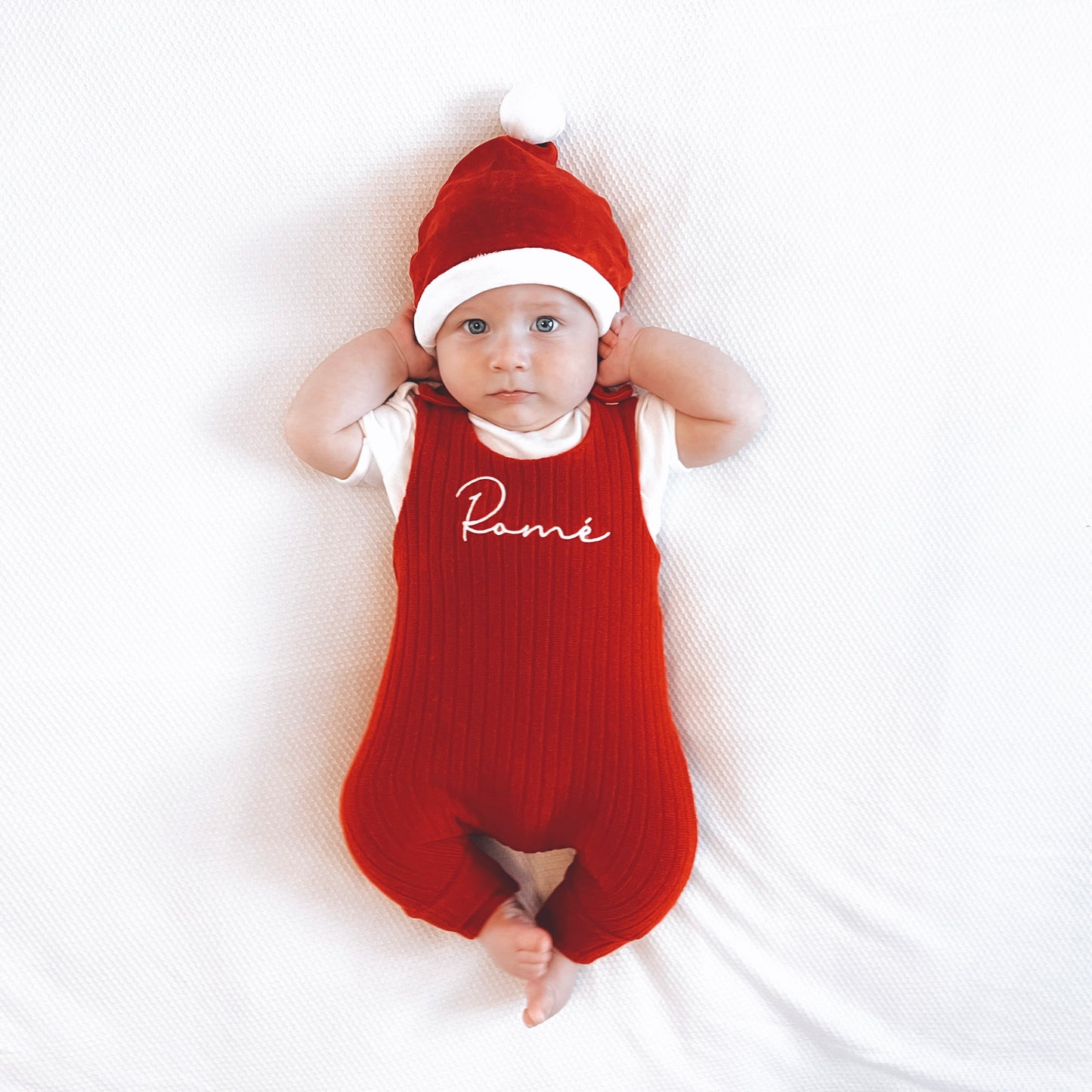 Red Chunky Knit Lounge Romper (Made to Order)