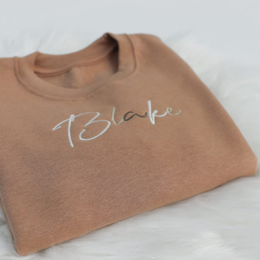 Cream, Stone & Mocha Tiffany Embroidered Soft Style Children's Sweatshirt