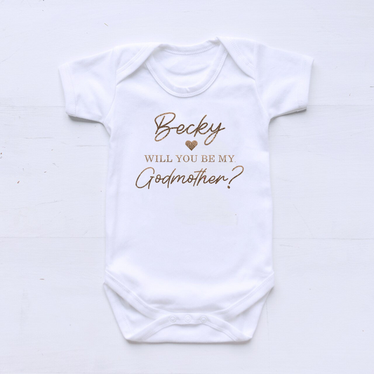 Will You Be My Godmother Personalised Bodysuit