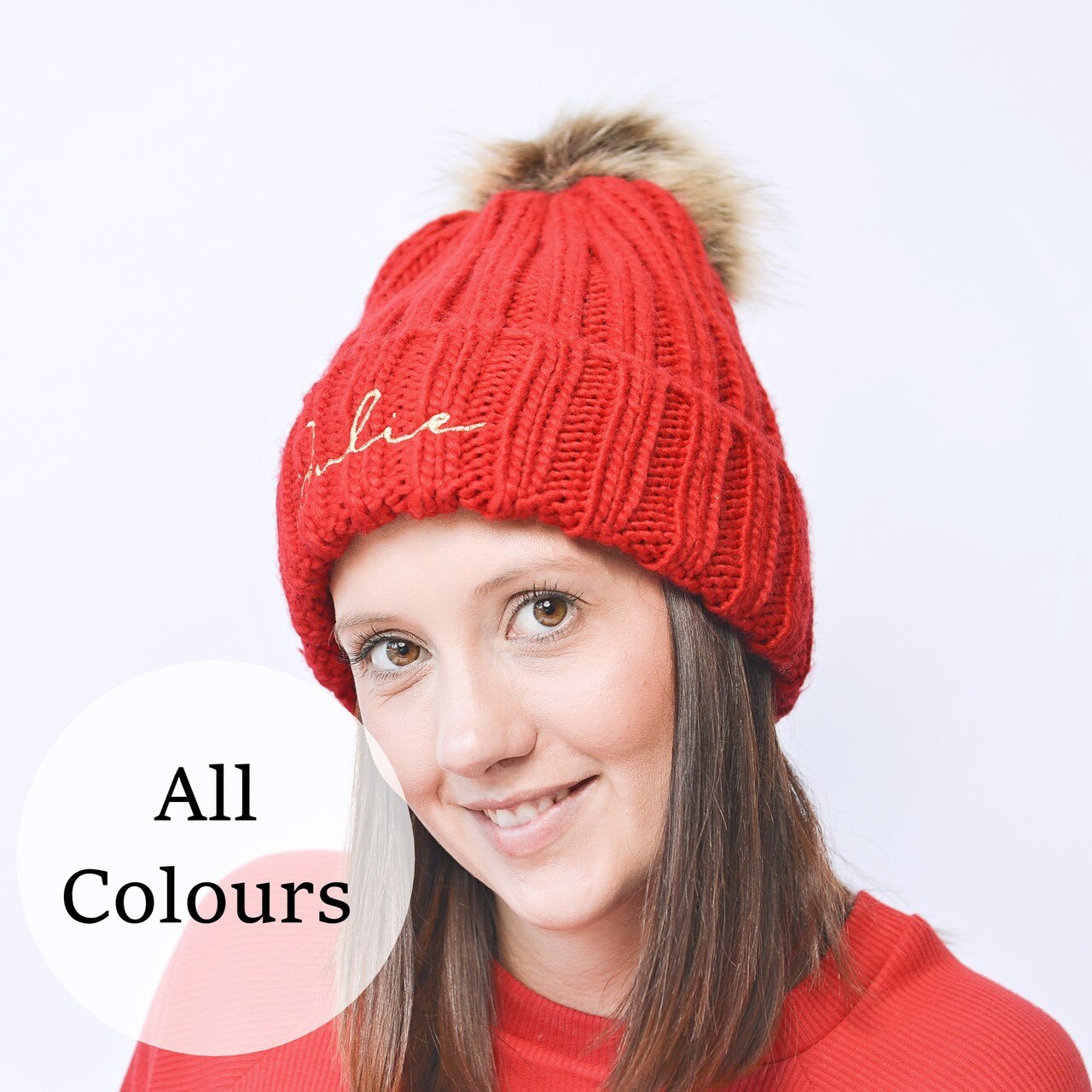 All Colours Adult Faux Fur Pom Pom Hat