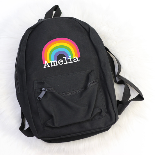 Bright Rainbow Type Name Mini Essentials Backpack