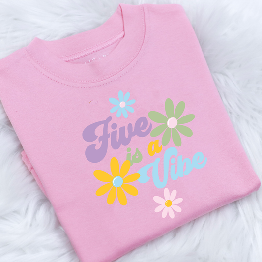 Five is a Vibe Birthday T-Shirt