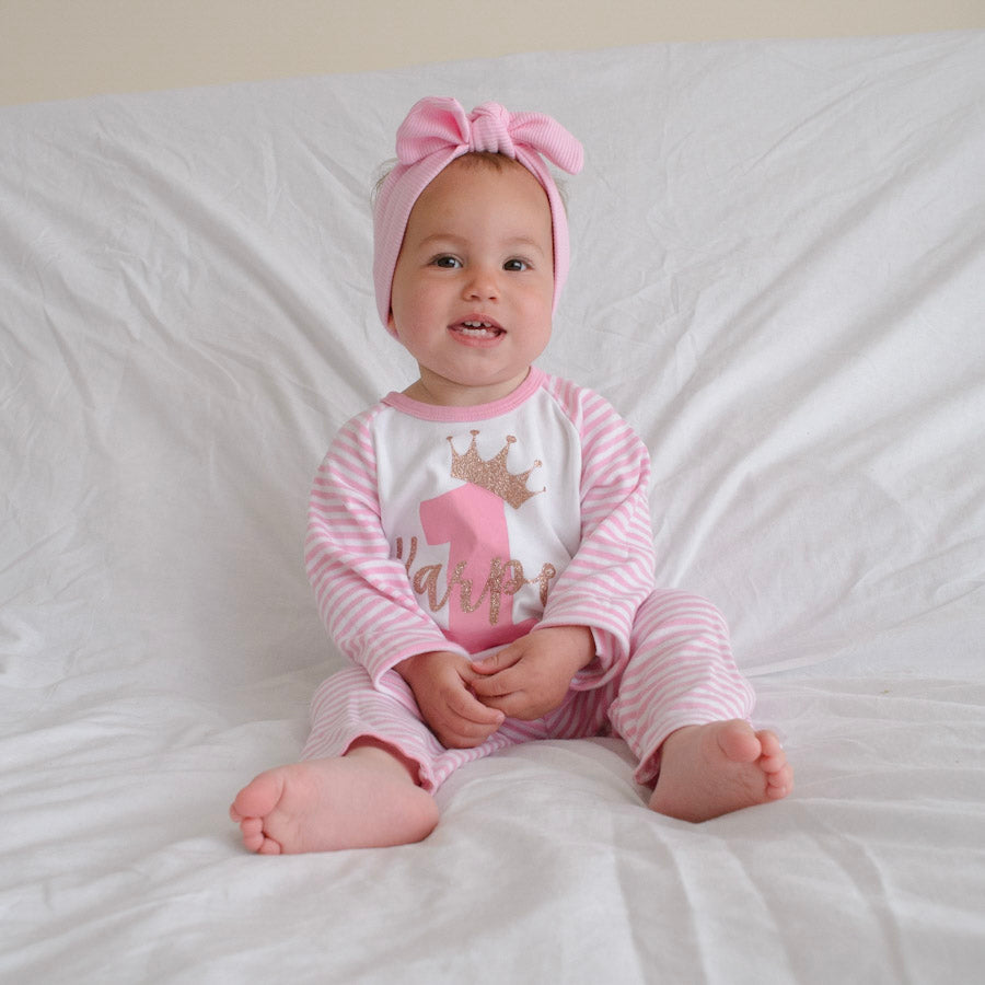 Personalised Birthday Pjs from Millie + Blake. Perfect PJs for your childs birthday - or for their birthday eve. First birthday Pjs are our favourite! 
