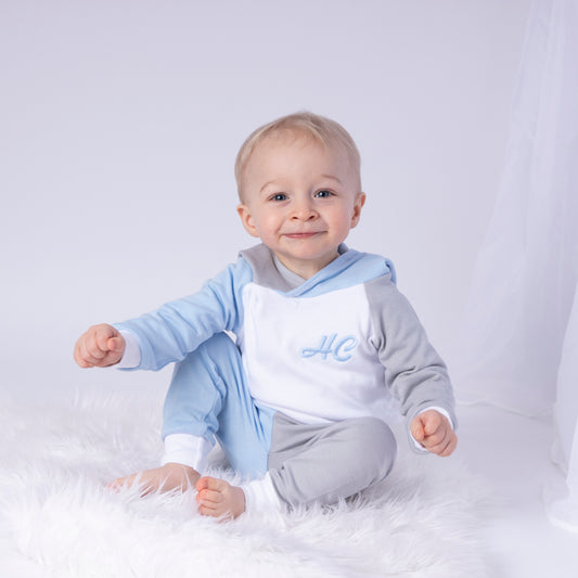White, Dove & Baby Blue Mix & Match Hooded Top Lounge Set (Made to Order)